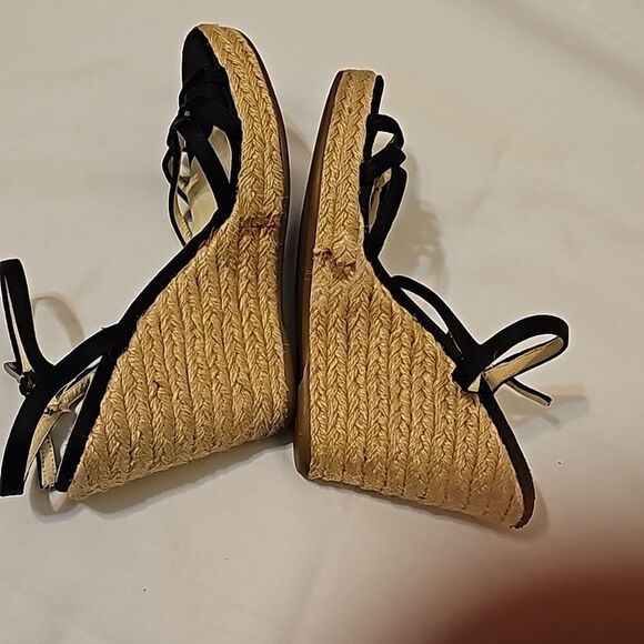 COPY - PRADA SPORT Black Leather Wedge Espadrilles - Picture 3 of 10
